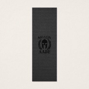 Molon Labe Warrior Laurels on Black Carbon Litet Visitkort