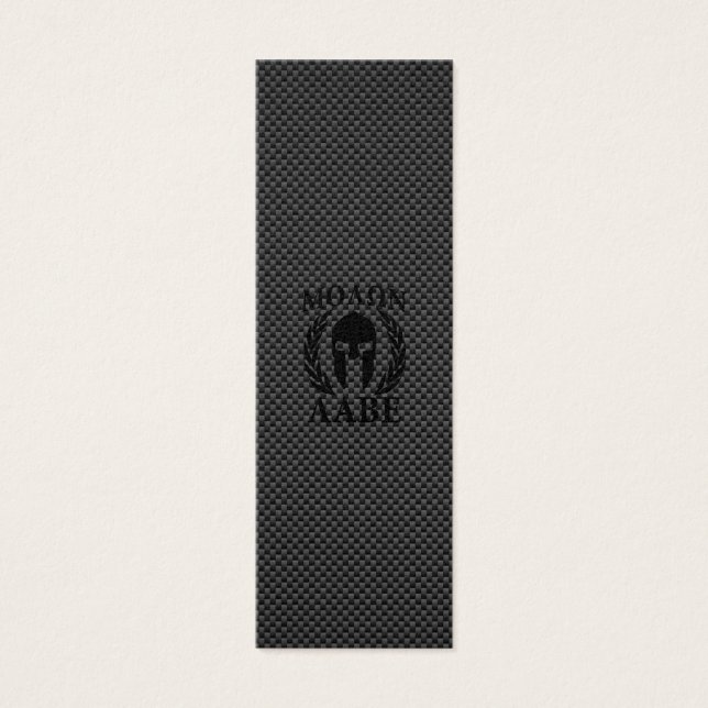 Molon Labe Warrior Laurels on Black Carbon Litet Visitkort (Framsidan)