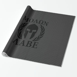 Molon Labe Warrior Laurels on Black Carbon Presentpapper