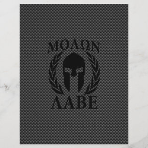 Molon Labe Warrior Laurels on Black Carbon Reklamblad