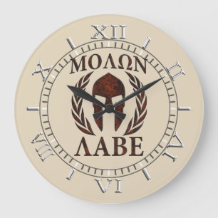 Molon Labe Warrior Mask Laurels Dial Stor Klocka