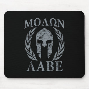 Molon Labe Warrior Mask Laurels på svart Musmatta