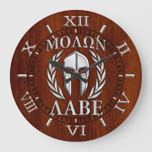 Molon spartanska Labe maskerar Stor Klocka