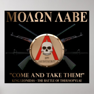 Molon spartanska Labe - skydda Poster