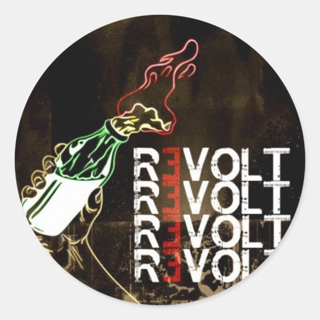 Molotov Sticker Runt Klistermärke (Framsida)