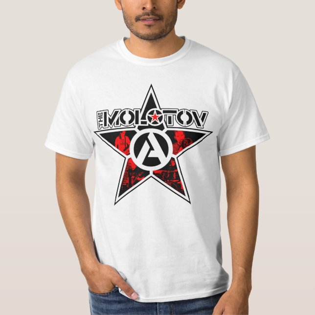 MOLOTOVEN - musikbandstart på vit T Shirt (Framsida)