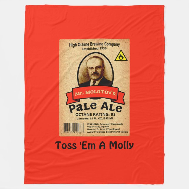 Molotovs Blek Ale Label Fleecefilt (Framsidan)