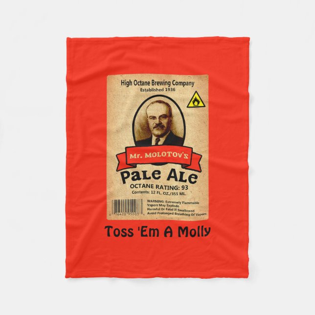 Molotovs Blek Ale Label Fleecefilt (Framsidan)