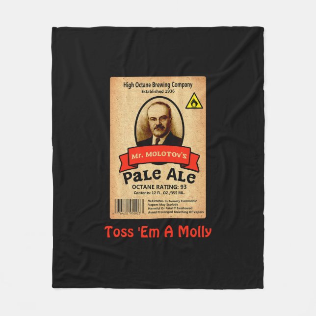Molotovs Blek Ale Label Fleecefilt (Framsidan)