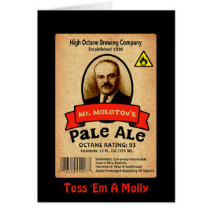 Molotovs Blek Ale Label Hälsningskort