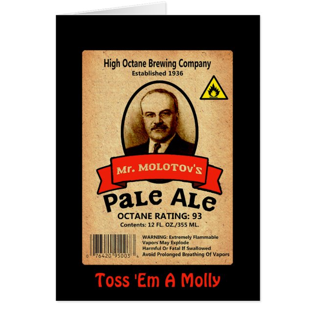 Molotovs Blek Ale Label Hälsningskort (Framsidan)