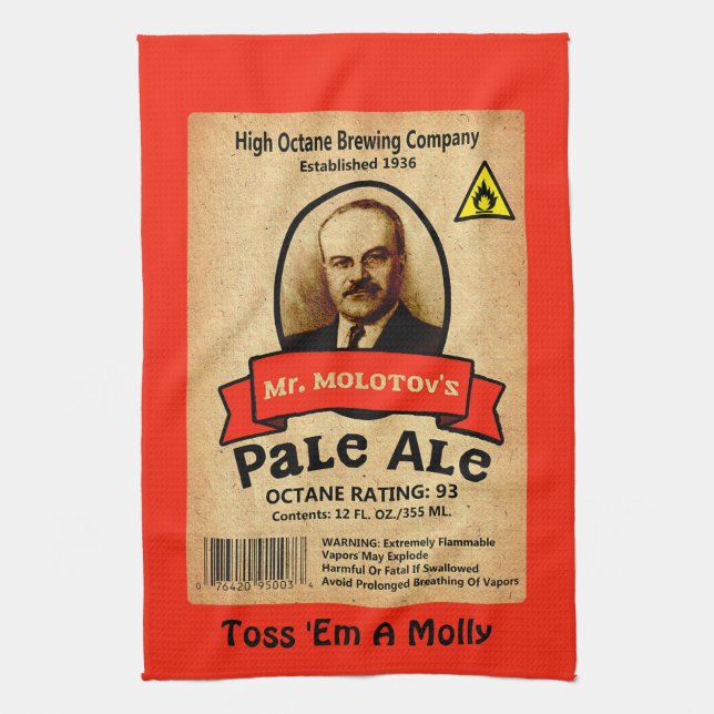 Molotovs Blek Ale Label Kökshandduk (Vertikal)