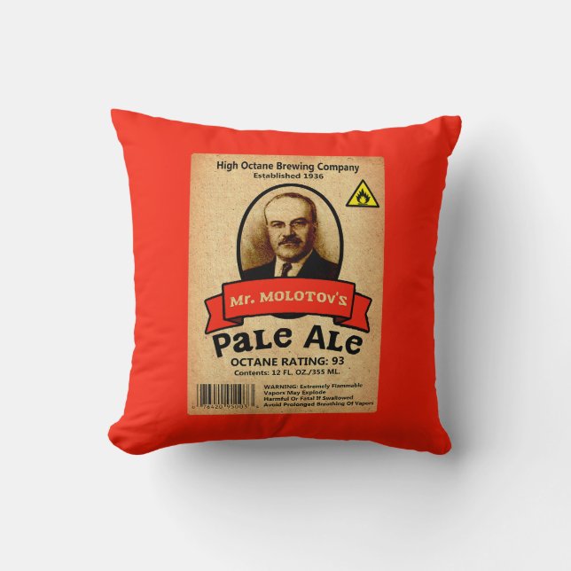 Molotovs Blek Ale Label Kudde (Framsida)