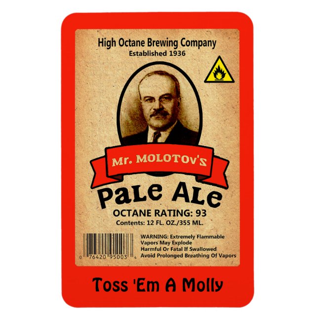Molotovs Blek Ale Label Magnet (Vertikal)