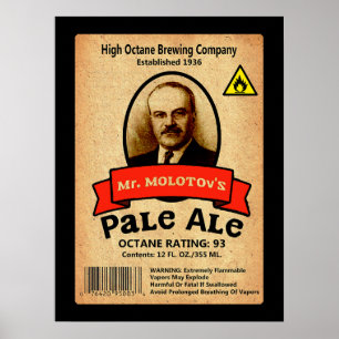Molotovs Blek Ale Label Poster