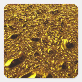 Molten Guld Fyrkantigt Klistermärke