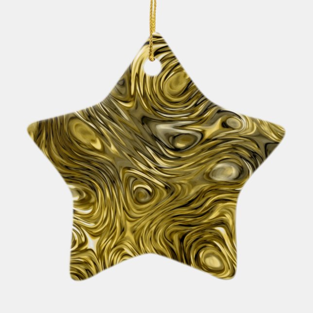 Molten "Guld"-utskrift, prydnadsstjärna Julgransprydnad Keramik (Framsidan)