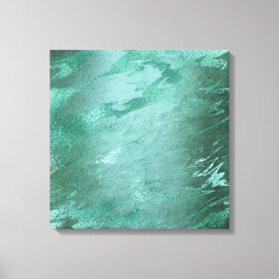 Molten Jade Emerald Grönt Luxury Marble Canvastryck