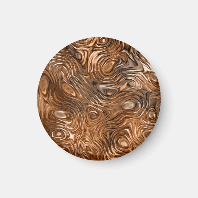 Molten "koppar"-magnet, rund magnet (Framsidan)