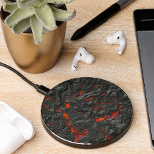 Molten lava vulcano black and red