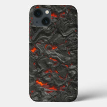 Molten lava vulcano black and red