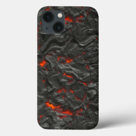 Molten lava vulcano black and red