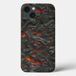 Molten lava vulcano black and red