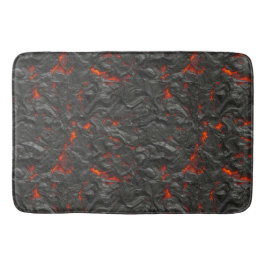 Molten lava vulcano black and red badrumsmatta