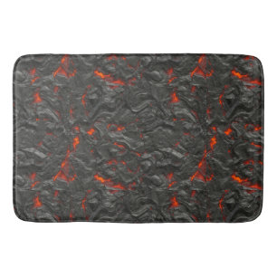 Molten lava vulcano black and red badrumsmatta