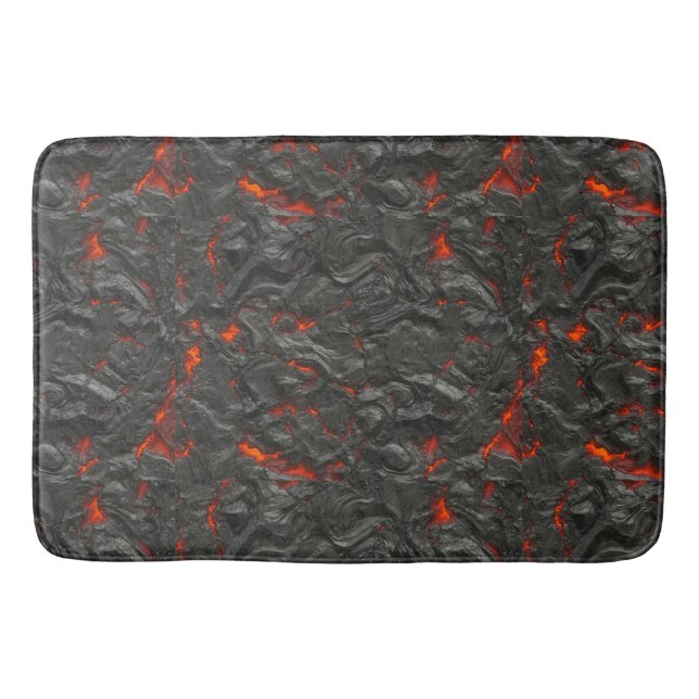 Molten lava vulcano black and red badrumsmatta (Framsidan)
