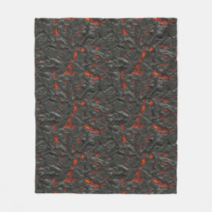 Molten lava vulcano black and red fleecefilt