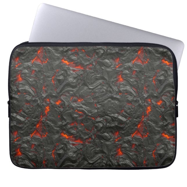 Molten lava vulcano black and red laptop fodral (Framsidan)