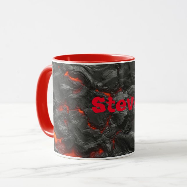 Molten lava vulcano black and red mugg (Framsida vänster)