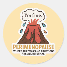 Molten Mood Swing Sticker - Perimenopause Volcano Runt Klistermärke