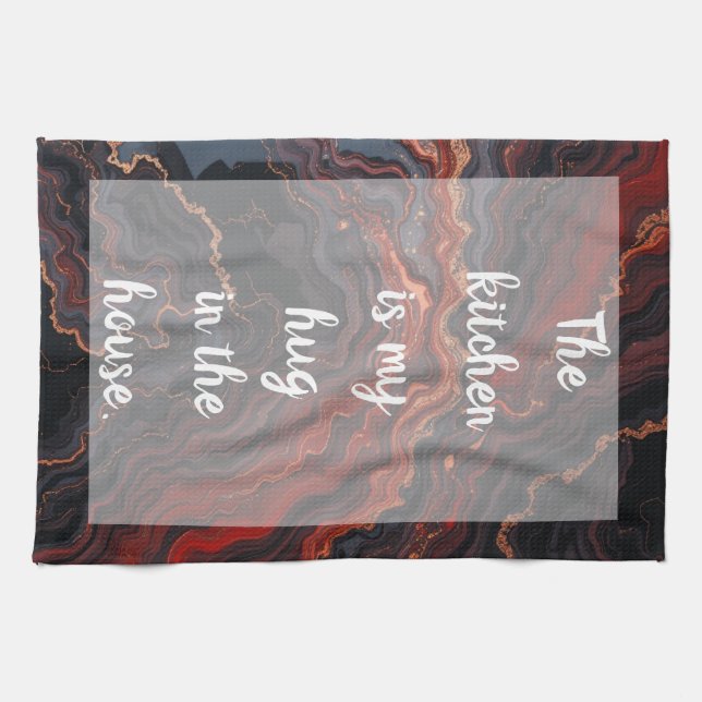 Molten Veins - vit Kökshandduk (Horisontell)