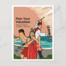 Moluccan Dance Cakalele Indonesia Travel Vykort