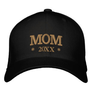 MOM 20XX broderad basebollmössa guld / vit Keps