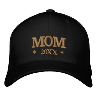 MOM 20XX broderad basebollmössa guld / vit Keps