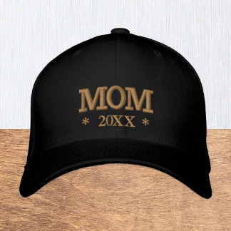 MOM 20XX embroidered baseball cap gold / white Broderad Keps