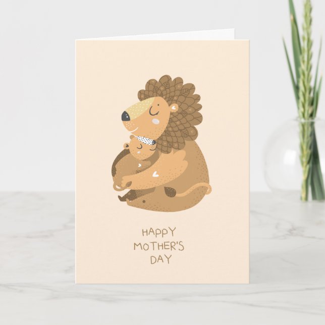 Mom and Baby Cub Mother's Day Card Kort (Framsida)