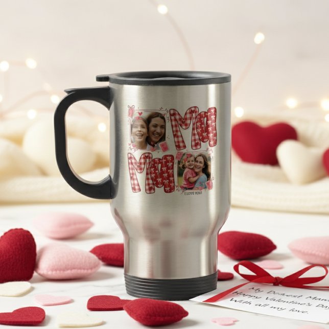 Mom and Child Pink Red Plaid Valentine Love Resemugg (Skapare uppladdad)