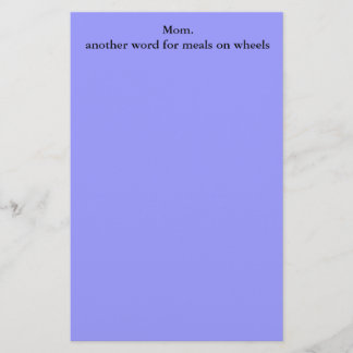 Mom.another-ord för måltider på hjul brevpapper