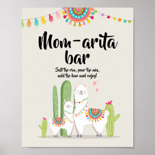 Mom-arita Margarita Bar Fiesta Lama Födelsedagsfir Poster