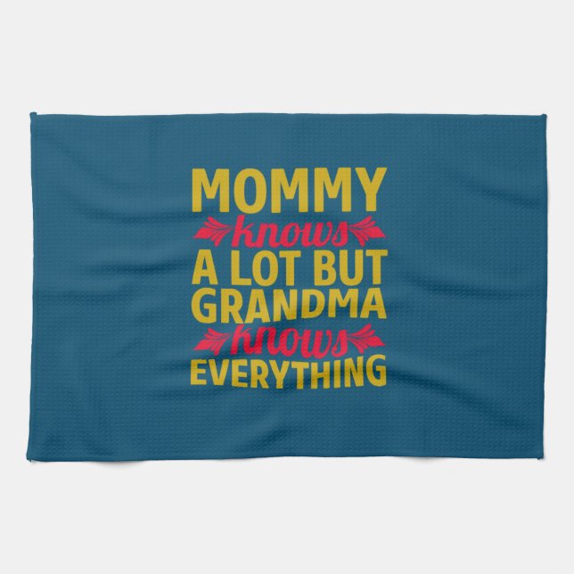 Mom Art Grandma Knows Everything Kökshandduk (Horisontell)