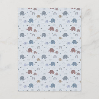 Mom & Baby Elephant Pattern Shower Curtain Helg Vykort