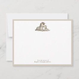 Mom & Baby Zebra Nursery Note Card  Anteckningskort