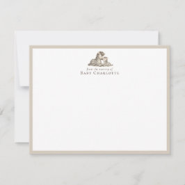 Mom & Baby Zebra Nursery Note Card – Personalized Anteckningskort