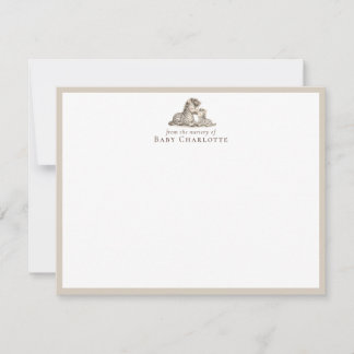 Mom & Baby Zebra Nursery Note Card – Personalized Anteckningskort