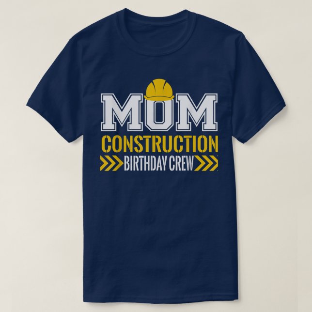 Mom Birthday Crew 1st construction Birthday Truck  T Shirt (Design framsida)