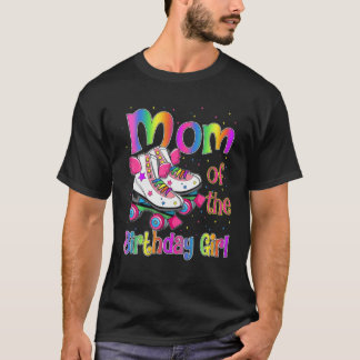 Mom Birthday Rolling Skate Birthday Family Party T Shirt